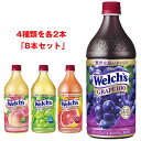 アサヒ飲料 Welch’s(ウェルチ) 詰め合わせセット 800gペットボトル×8(4種×2)本入| 送料無料 Welch's フルーツジュース 果汁100% ...