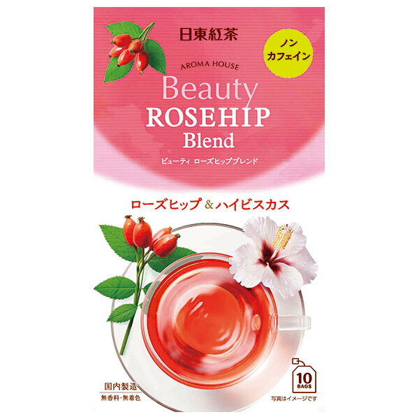 三井農林 日東紅茶 アロマハウス ビューティ ローズヒップ (2g×10袋)×36箱入｜ 送料無料 嗜好品 紅茶 ティーバッグ ハーブティー ノンカフェイン