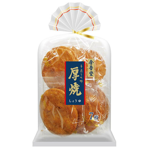 金吾堂製菓 厚焼しょうゆ 7枚×12袋入｜ 送料無料 お菓子 おつまみ・せんべい 袋 米菓