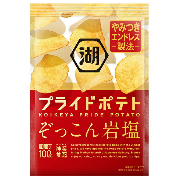 コイケヤ PRIDE POTATO(プライドポテト) ぞっこん岩塩 55g×12袋入| 送料無料 お菓子 スナック菓子 塩 しお味