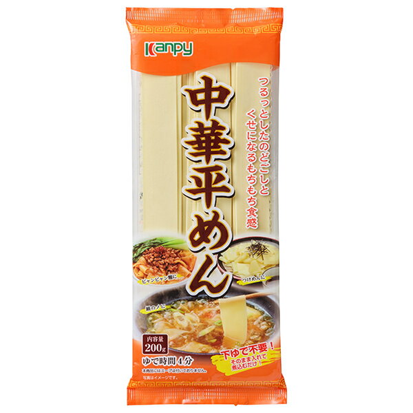 カンピー 中華平めん 200g×20個入×(2ケース)｜ 送料無料 袋麺 乾麺 麺 中華 中華麺 平麺