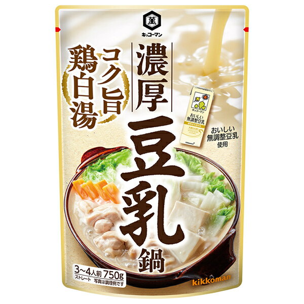 キッコーマン 濃厚豆乳鍋 コク旨鶏白湯 750g×12袋入×(2ケース)｜ 送料無料 キッコーマン 鍋 なべ なべ..