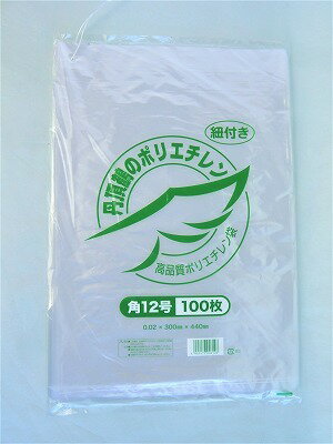 樂天商城 - 丹頂鶴ポリ袋 02角12号 ヒモ付き（100枚）300×440×厚0.02mm　薄手の透明ポリ袋