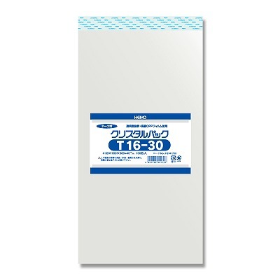 クリスタルパック　T16-30 (100枚入)　テープ付き　ラッピング　透明袋　opp袋　包装