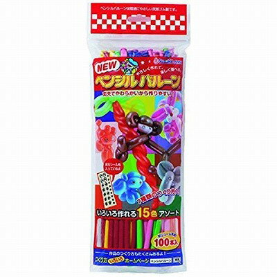 商品情報セット内容ペンシルバルーン100本目玉シール1枚作り方説明書1枚ゴム風船　ペンシルバルーン （100個入） ゴム風船　バルーンアート　15色アソート　ふうせん　縁日　お祭り　イベント　子ども会 / ゴム風船　ペンシルバルーン （10...
