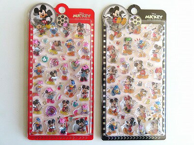 樂天商城 - ミッキーマウス 3Dデコシール（2枚セット） ディズニー かわいい 立体 3D ぷっくりシール ぷくぷく ステッカー シール交換 キラキラ