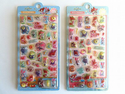 樂天商城 - ズートピア 3Dデコシール（2枚セット） ディズニー かわいい 立体 3D ぷっくりシール ぷくぷく ステッカー シール交換