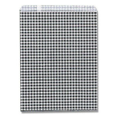 柄小袋　ギンガムミニ黒　R-50（200枚）巾180×高230mm　ベロ付き　紙袋