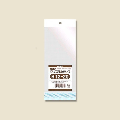 クリスタルパック　H12-20　（100枚入）　ヘッダー・テープ付き　ラッピング　包装　陳列用　透明袋　O..