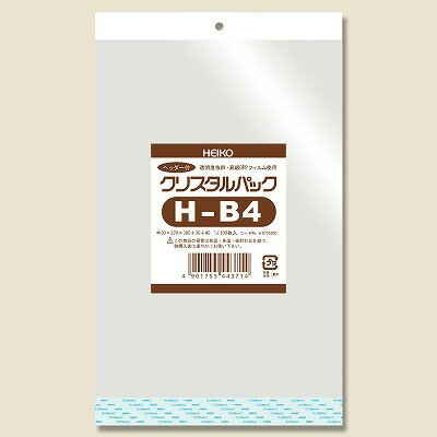 クリスタルパック　H-B4　（100枚入）　ヘッダー・テープ付き　ラッピング　包装　陳列用　透明袋　OPP袋　フック用　吊り下げ