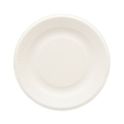 バガスペーパーウェアプレート ホワイト 18cm（50枚） 小皿 紙製小皿 取り皿 使い捨て 業務用