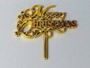 クリスマスケーキ飾り XP-129 クリスマスプレート 中 ゴールド(10個入り) メリークリスマス ロゴ ケーキ オードブル 飾り ゴールド 料理装飾