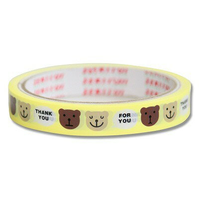 柄セロテープ シナモンベア 15mm×25m巻 (1巻) クマ くま サンキュー かわいい テープ ★5個までメール便対応可能