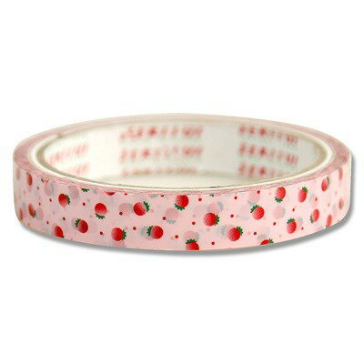 柄セロテープ フレーズ 15mm×25m巻 (1巻) いちご かわいい サンキューシール テープ ★5個までメール便可能