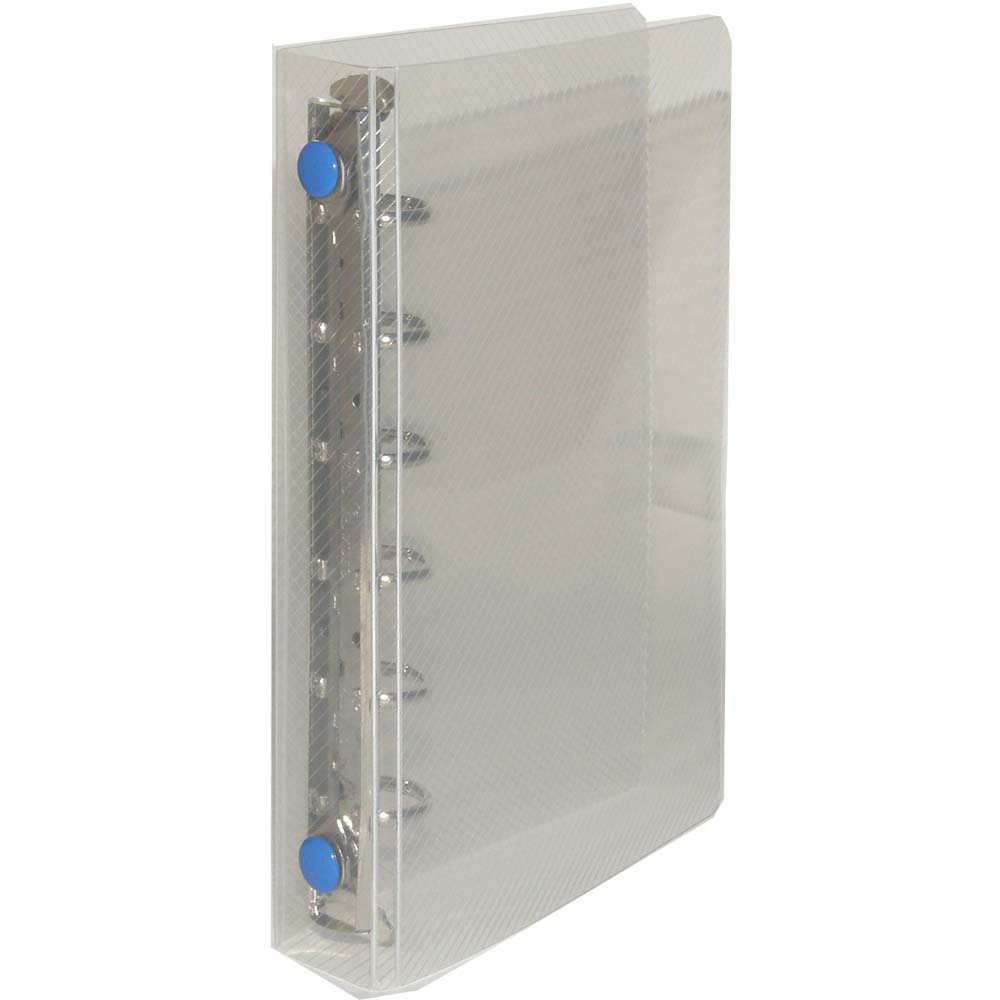 B7ミニ6穴 保存バインダー（細）R-15 透明-ブルーHB-106-BU