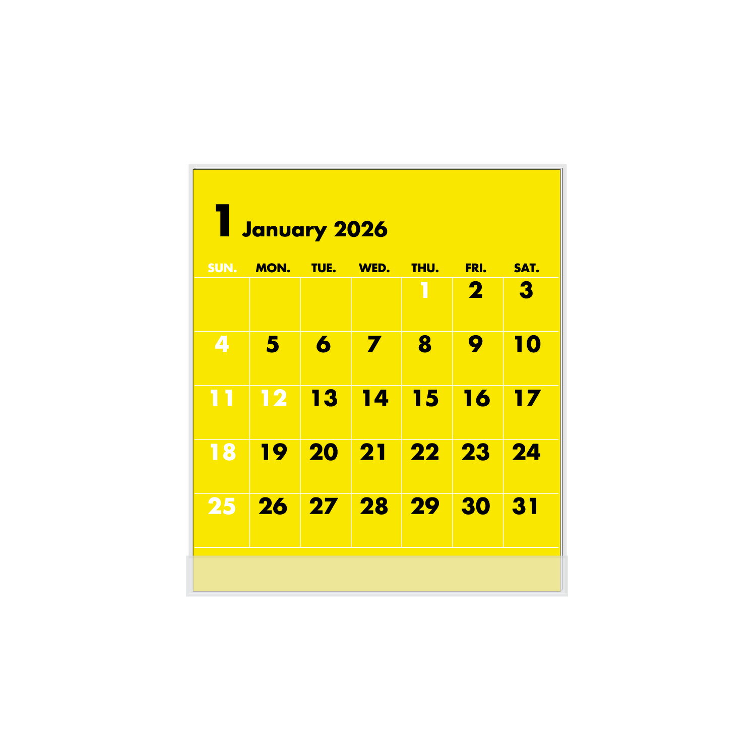 2026年 卓上カレンダー1月始まりFDブライト CT-592