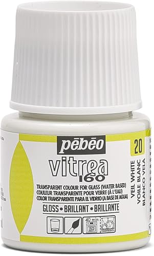 ペベオ(Pebeo) ガラス用水性アクリル絵具(オーブン焼成) ヴィトレア160 グロス色45ml ベールホワイト 20