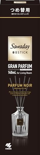 サワデー香るスティック まるで香水のような 部屋の芳香剤 グラン パルファム ノアール 広い空間に大きめサイズ 詰め替え用 140ml [ 小