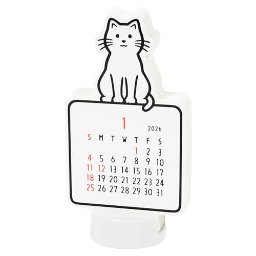 グリーティングライフ 2026年 カレンダー Noritake ダイカット キャット 卓上 C-1723-NT