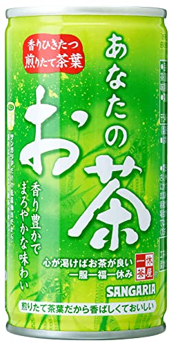 -/190g×30缶/-・Size:190g×30缶・パッケージ個数:1・内容量:190g×30本・原材料:緑茶(国産)、ビタミンC・商品サイズ(高さ×奥行×幅):110mm×320mm×270mm・パッケージ重量: 6.86 kg商品紹介 茶葉がお茶を濾す自然抽出法で作り、香り豊かでまろやかな後味すっきりのお茶。 『あなたのお茶』は190gの缶だけでなく、340g缶、200mlペットボトル、280mlペットボトル、500mlペットボトルがございます。季節や場面に合った容量・容器形態を選択してください。 190gの容量では『あなたの烏龍茶』『抹茶入りお茶』がございます。是非、他のシリーズや容量もお試しください。 ご注意（免責）必ずお読みください お客様都合によるは承っておりませんのでご了承ください。