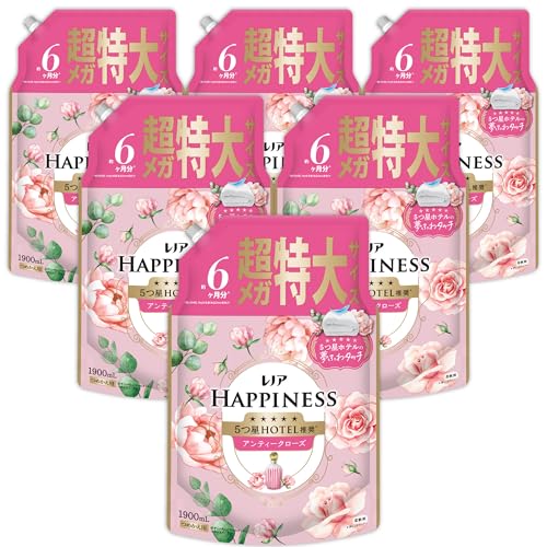 レノア ハピネス 夢ふわタッチ 柔軟剤 アンティークローズ 詰め替え 1900mL×6袋 [大容量] [ケース品]（リニューアルパッケージで届く場合があります）