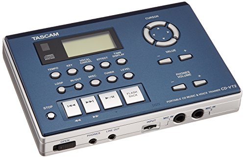 TASCAM(タスカム) CD-VT2 ボーカル練習 CDプレーヤー チューナー 小型 コンパクト ポータブル キーチェンジ スピードコントロー