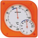 エンペックス気象計 温度湿度計 シュクレmidi温湿度計 日本製 クリアオレンジ TM-5604