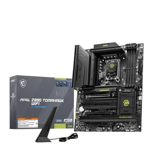 Z890・TOMAHAWK質実剛健-/-/MAG Z890 TOMAHAWK WIFI・Style:Z890・TOMAHAWK質実剛健・パッケージ個数:1・MB6585 3年・16フェーズ 90A SPS対応の電源回路を搭載し、最新のCPUを安定して動作させることができます。・基板上にLED装飾を排し、耐久性を重視した黒基調のデザインが特徴です。・リアI/Oパネルまで拡張された大型ヒートシンクがVRMを効率的に冷却し、システムの安定性を維持します。・Thunderbolt 4ポートを2基搭載し、最大40Gbpsのデータ転送や4Kディスプレイx2出力に対応しています。Intel Z890チップセット搭載。Intel Core Ultra Series2 プロセッサーに対応し、黒基調のデザインと耐久性を追求したATXマザーボード。 ●フォームファクタ：ATX (243.84×304.8mm) ●チップセット：Intel Z890 ●CPUソケット・対応CPU：LGA1851・Intel Core Ultra(Series2) ●電源フェーズ：16+1+1+1 90A SPS ●メモリソケット：4x DDR5 UDIMM 最大256GB ●対応メモリ：DDR5 9200(OC)〜4800MT/s XMP 3.0対応 ●拡張スロット：PCIe5.0x16 ×1、PCIe4.0x4(形状はx16) ×2 ●ストレージ：M.2スロット×4(PCIe5.0x4 ×1、PCIe4.0x4 ×3)、SATA 3 6Gb/s×4 ●映像出力：HDMI 2.1×1、Thunderbolt 4 USB Type-C ×2 (DP1.4サポート) ●USB(リア)：USB3.2 Gen2 ×4(Type-A×3、Type-C×1)、USB3.2 Gen1 Type-A ×4 ●USB(フロント)：USB 3.2 Gen2x2(20Gbps) Type-C×1、USB 3.2 Gen1 Type-A×2、USB2.0 ×4 ●サウンド：Realtek ALC1220P 7.1ch ●ネットワーク：有線LAN Intel 5G LAN、無線LAN Wi-Fi 7、Bluetooth 5.4 ●対応OS：Windows 11 64bit ●付属品：クイックスタートガイド、アクセサリキット、Wi-Fiアンテナ
