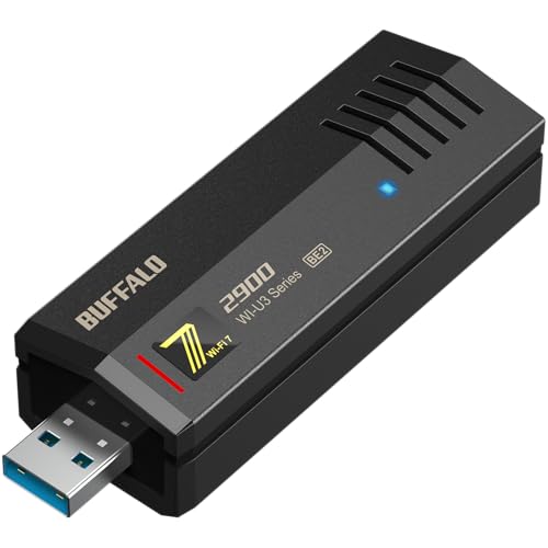 ブラック/-/WI-U3-2900BE2/N・パソコンを手軽にWi-Fi 7化Wi-Fi 7に対応した内蔵アンテナタイプのWi-Fiアダプター。パソコンに挿すだけで手軽にWi-Fi 7へバージョンアップできます。Mac非対応です。6GHz MLOはWindows10には対応しておりません。・挿すだけ簡単セットアップドライバー内蔵モデルなので、光学ドライブ非搭載のPCやインターネット環境が無い場合でも簡単にセットアップ可能です。・混雑の少ない6GHz帯に対応電波干渉の少ない6GHz帯を活用することで、低遅延で快適な通信環境を構築できます。お使いのWi-Fiルーターも6GHzでの通信に対応している必要があります。・Wi-Fi 7の主要機能に対応 電波干渉時に帯域を瞬時に切り替えるMLOや、近距離通信に有効な4096QAMに対応。Wi-Fi 7ルーターと組み合わせることで、通信の速度向上・安定化が期待できます。・卓上用ケーブル付属長さ1mのUSB延長ケーブルが付属。やわらかいケーブル素材のためパソコン周りでの柔軟な設置が可能です。対応パソコンUSB 3.2(Gen1)/3.1(Gen1)/3.0/2.0 Type-A端子搭載のWindowsパソコン USB2.0でご利用の場合はUSB2.0の通信速度に制限されます。 対応OSWindows11/Windows10 6GHz MLOはWindows10には対応しておりません。 サイズ(幅×高さ×奥行)約80×22×30mm 重量約48g 付属品USB Type-A延長ケーブル(1m)、取扱説明書（書）