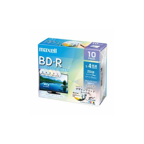 maxell 録画用 BD-R 標準130分 4倍速 デザインプリント 10枚パック BRV25PME.10S