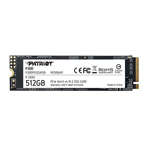 Patriot Memory P300 512GB M.2 SSD 2280 NVMe PCIe Gen 3x4 内蔵型SSD P300P512