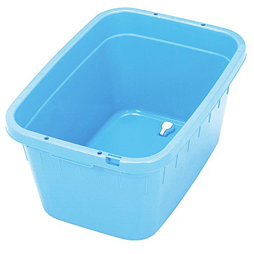 新輝合成 トンボ 角型 タライ 水抜き栓付き ホース穴付き 60型 62リットル ブルー 幅66×奥行47×高さ33c..