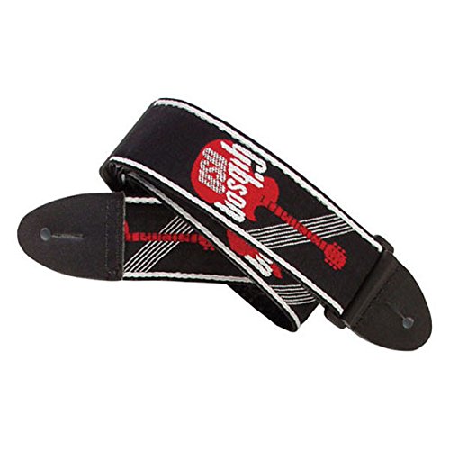 ギブソン GIBSON ASGG-600 2 Woven Strap with Gibson Logo-Red ギターストラップ