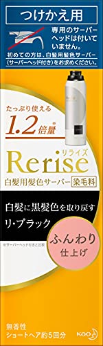 ブローネリライズ 白髪用髪色サーバー リ・ブラック (自然な黒さ) ふんわり仕上げ 男女兼用 つけか