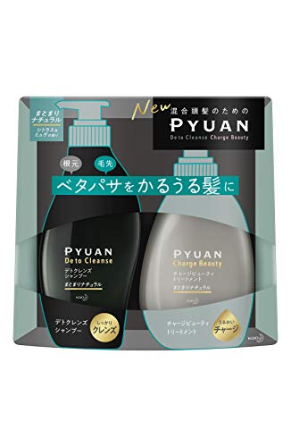 PYUAN(ピュアン) デトクレンズ シャンプー チャージビューティ トリートメント まとまりナチュラル ポンプペア 500ml 500ml