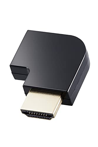 エレコム HDMI延長アダプター L字 スリムタイプ 右方向 HDMI (メス) - HDMI (オス) ブラック AD-HDAABS03BK
