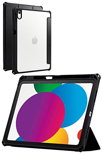 エレコム iPad 10.9 第10世代 (2022年) ケース カバー フラップケース 背面クリア ZEROSHOCK オートスリープ/ウェイ