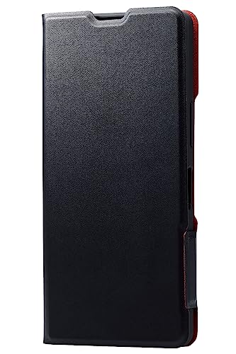 エレコム AQUOS R8 / SH-52D ケース 手帳型 レザー 革 薄型 軽量 UltraSlim カードポケット付き ブラック PM-S