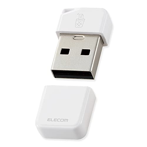 エレコム USBメモリ 32GB USB3.2(Gen1)対応 小型 キャップ付 誤消去防止機能ソフト対応 ホワイト MF-USB3032GWH
