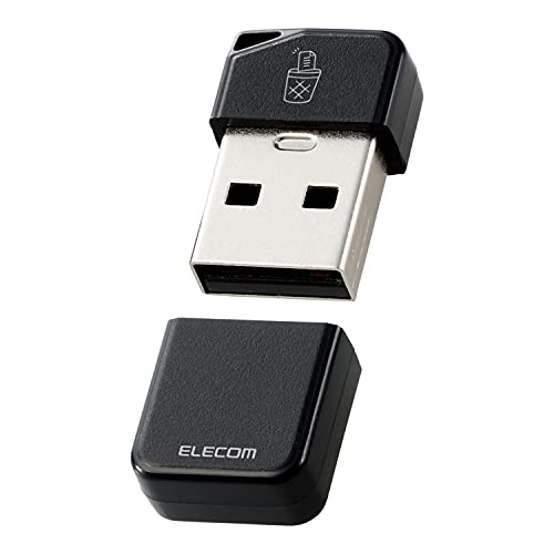 エレコム USBメモリ 64GB USB3.2(Gen1)対応 小型 キャップ付 誤消去防止機能ソフト対応 ブラック MF-USB3064GBK 1