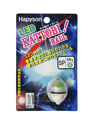 ・緑 YF-300・カラー：グリーン・タイプ：サスペンド・自重：4.6g・使用電池：BR311を2本使用(赤と緑は1本でも点灯します。）・電池寿命：連続点灯約6時間LED搭載の飛ばしフロートですLED発光の為、着水地点と潮目がはっきりわかります。またブルー、グリーン、レッドの3種類があり、対象魚に合わせてカラーチョイスもできます。