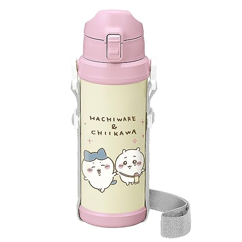 Rakuten - オーエスケー OSK 水筒 ダイレクトステンレスボトル 800ml ちいかわ ストラップ付 ロック付き ワンプッシュ 保冷 直飲み 可愛い ドリ
