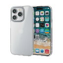 エレコム iPhone15 Pro ケース マット さらさら 耐衝撃 衝撃吸収 半透明 指紋防止 四つ角エアークッション ストラップホール付き
