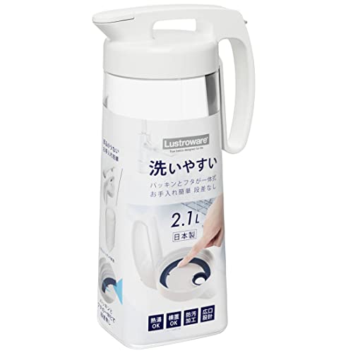 Pitchers - 岩崎工業 冷水筒 2.1L シームレスピッチャー K-1286 W 熱湯可 日本製 ホワイト