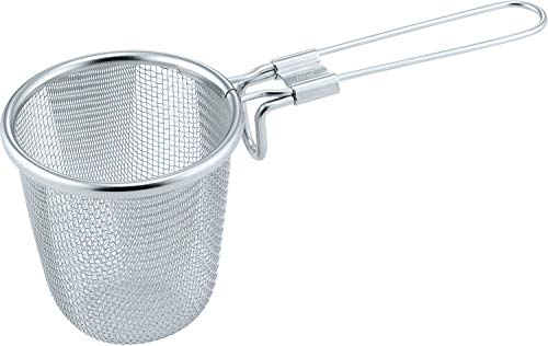 下村企販 2種類の食材をゆで分けできる ちょこっとゆでザル 日本製 湯切りもできる 鍋に引っかけられる ラーメン・パスタ作りに 時短 ステンレス