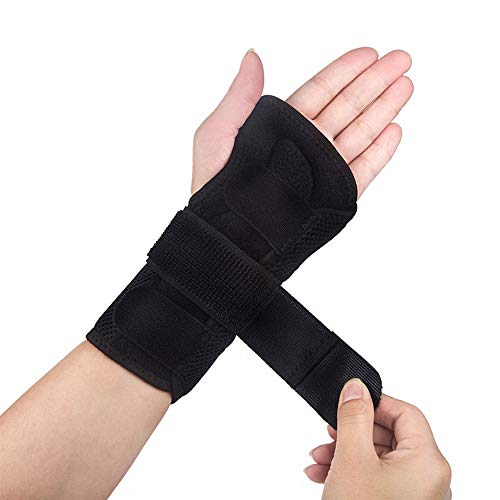 手首 サポーター 手首 固定 通気サポーター 手首保護 捻挫 手根管症候群 腱鞘炎 骨折 サポーター 軽量2つアルミ製プレート 調節可能 フリー