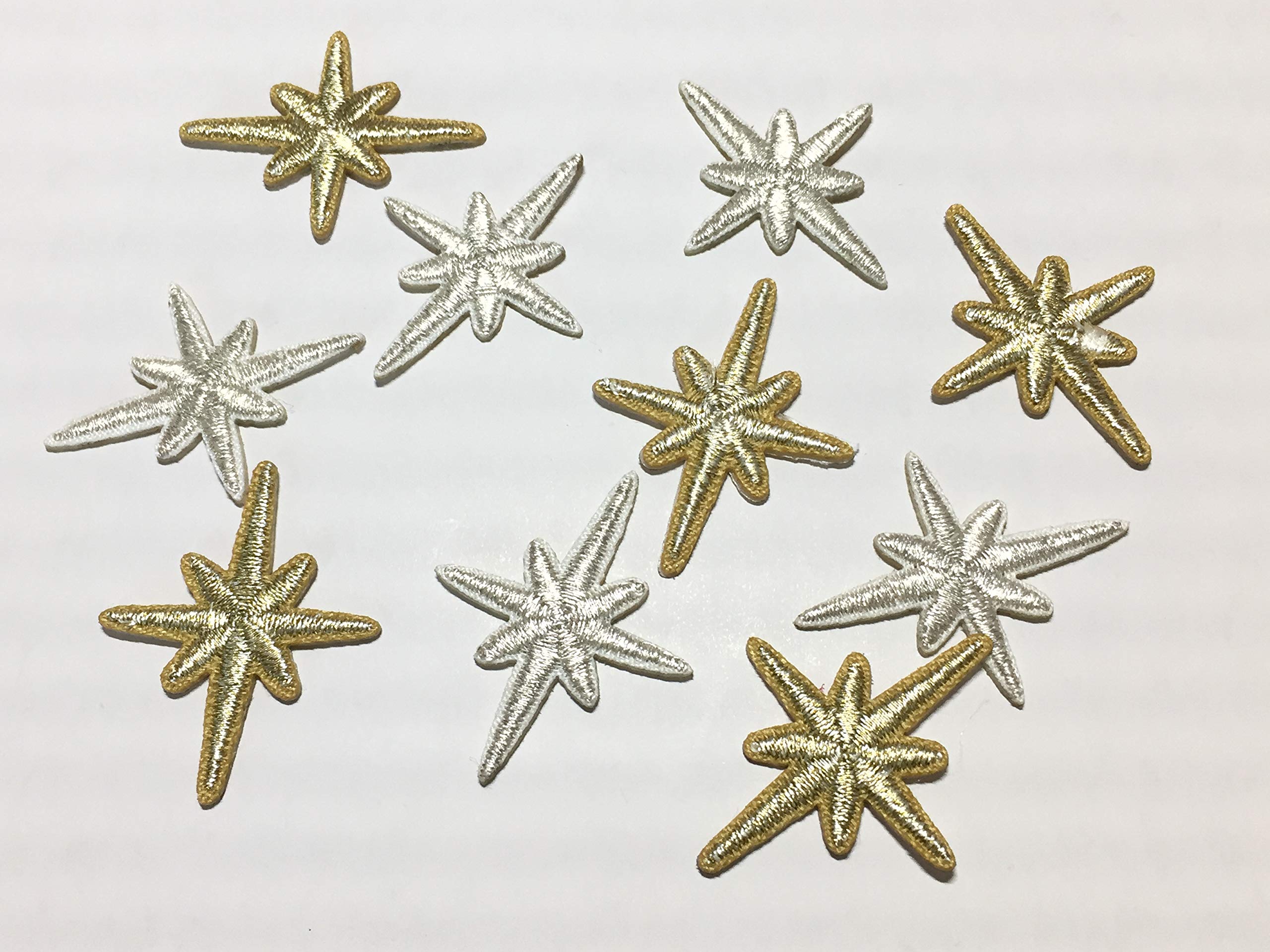 and.A ワッペン アイロン ミニ 花 星 10枚セット アイロンワッペン モチーフ アップリケ ハンドメイド ..