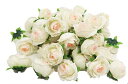 (Mikishin) バラ 造花 50個 3cm ブーケ ローズ 薔薇 結婚式 装飾 (ホワイトピンク)