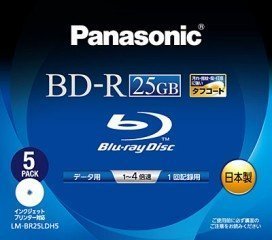 ・ LM-BR25LDH5・規格:-R / 容量(GB):25・種類:PC用 / 記録面:片面1層 / 4倍速・入数:5・盤面印刷:可 / 印刷面:ワイド・著作権保護:非対応説明 「汚れ・指紋・傷・打痕」に強いW保護膜「タフコート」採用。ワイド印刷エリア、インクジェットプリンター対応。ホワイトレーベルで、油性・水性ペンに対応