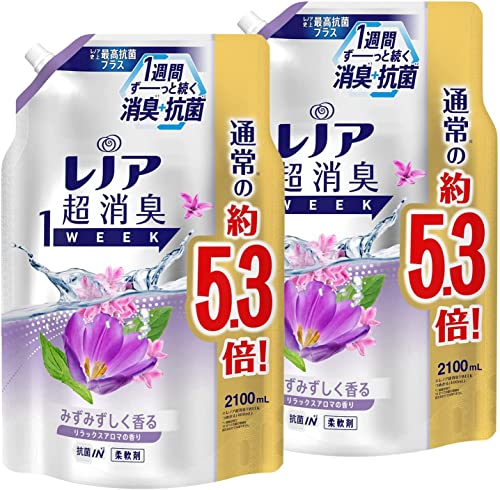 まとめ買い 大容量 レノア 超消臭 1WEEK 柔軟剤 リラックスアロマ 詰め替え 2100mL × 2個